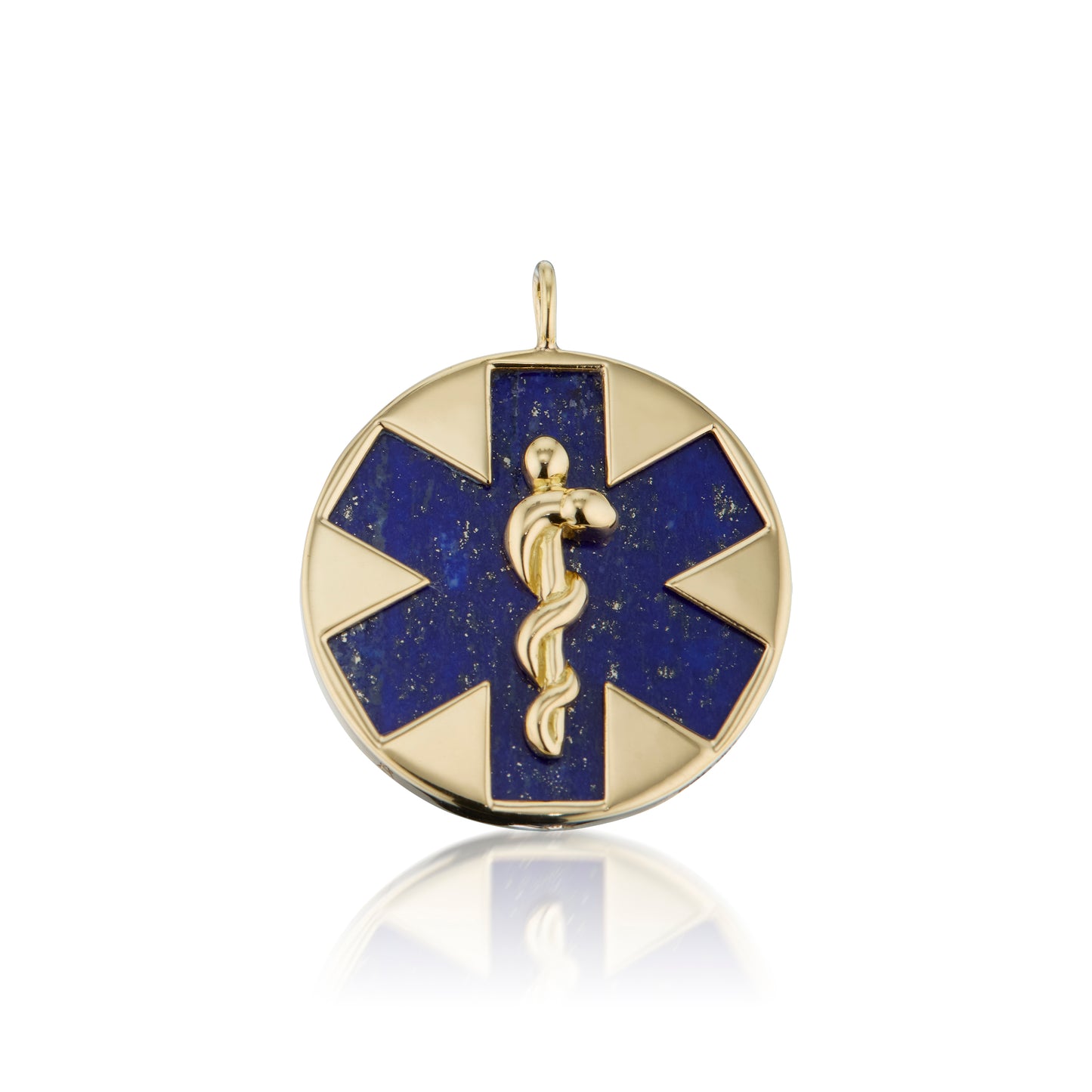 Stone Inlay Medical Alert Necklace - Lapis Lazuli