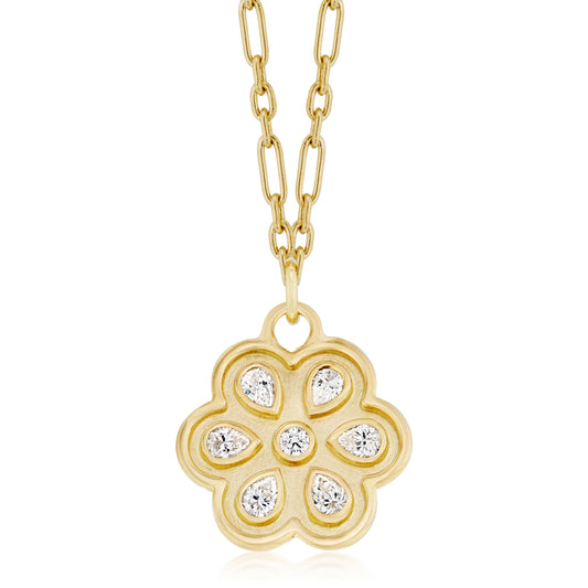 Medium Diamond Daisy Eyelet Necklace