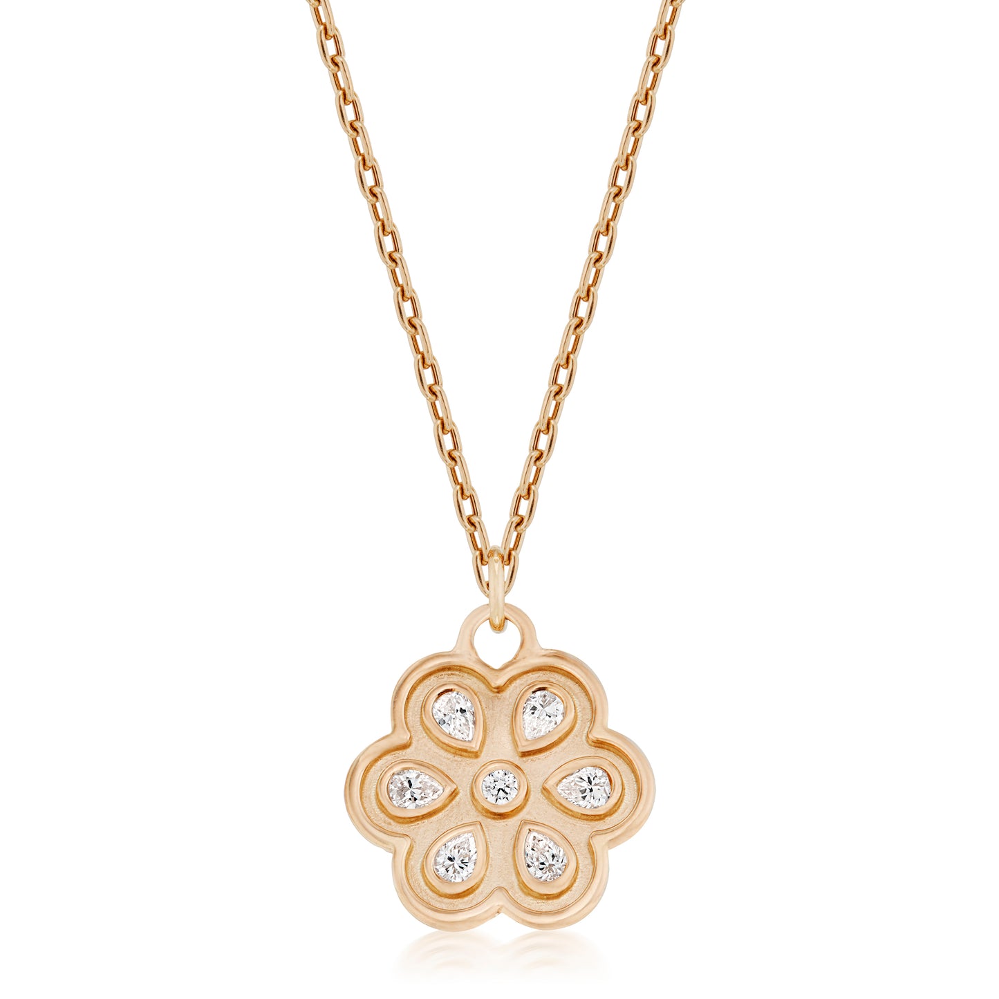 Small Diamond Daisy Eyelet Necklace
