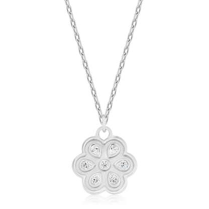 Small Diamond Daisy Eyelet Necklace